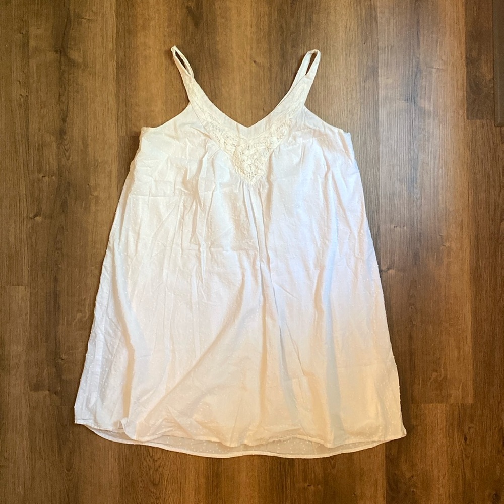 LOFT White Swiss Dot Flowy Dress - Size S